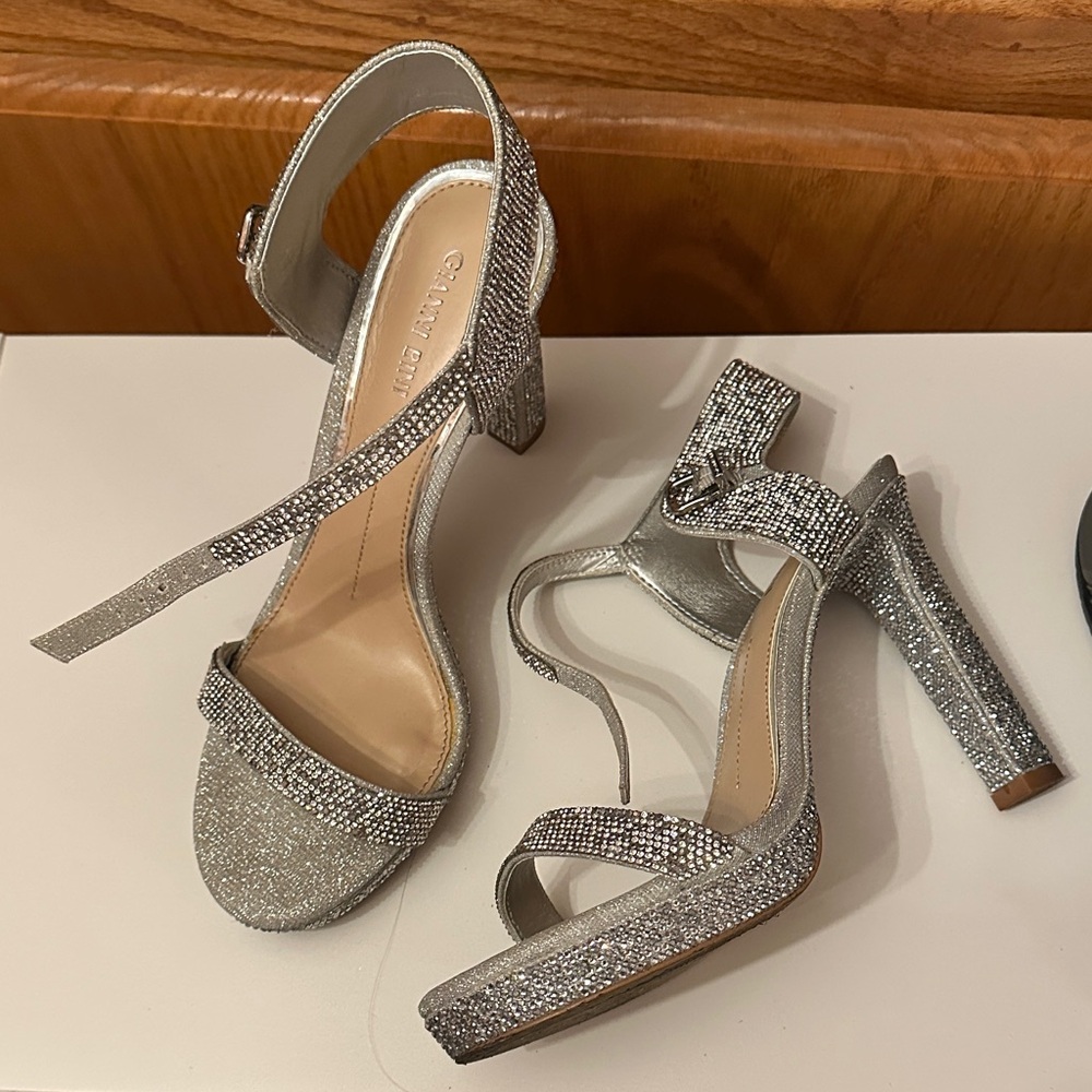 Gianni Bini Sparkling Silver Heels